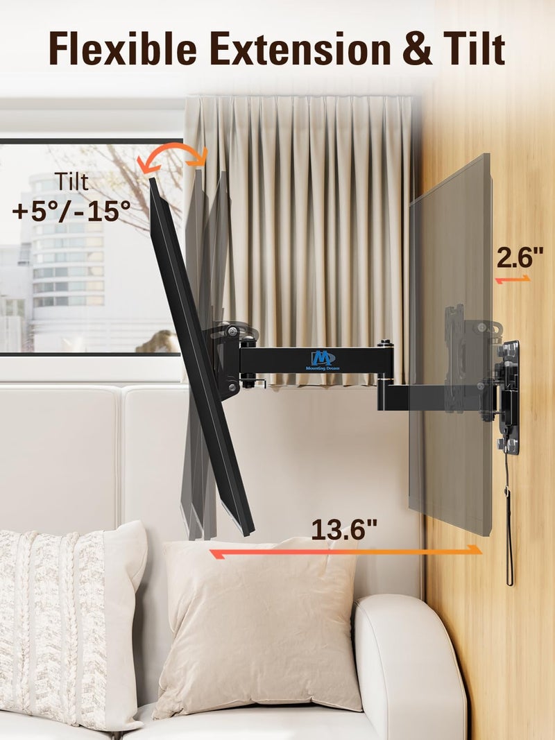 Mounting Dream Lockable RV TV Mount for Most 10-26 Inch Flat Screen, RV TV Mount Bracket for Camper Trailer Truck Boat, Full Motion RV TVs Wall Mount Quick Release Lock, VESA 100x100mm, 33 lbs MD2209 - Image 5
